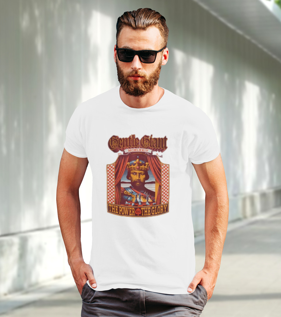 Gentle Giant MCMLXXIV The Power And The Glory King Chessboard Curtain T-Shirt
