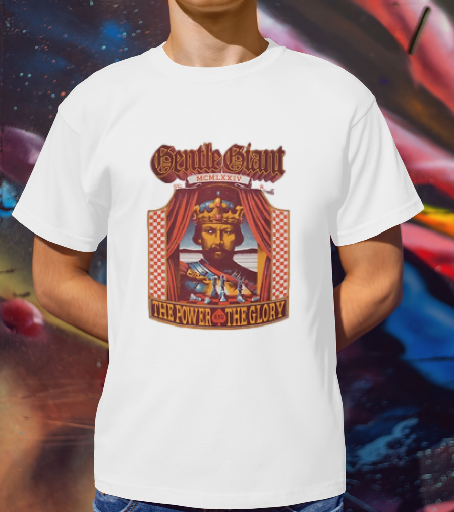 Gentle Giant MCMLXXIV The Power And The Glory King Chessboard Curtain T-Shirt