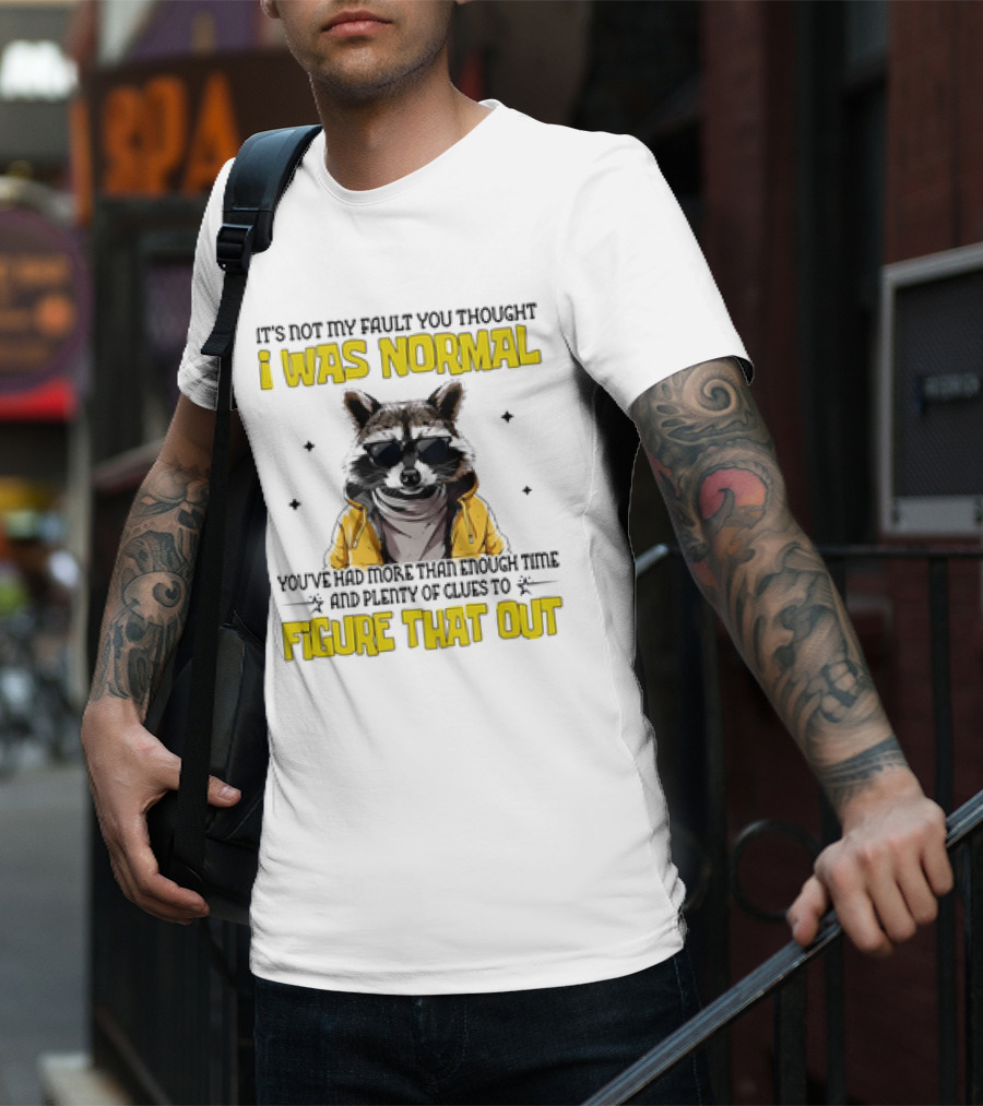 Raccoon It's Not My Fault You Thought I Was Normal You've Had More Than Enough Time And Plenty Of Clues To Figure That Out T-Shirt