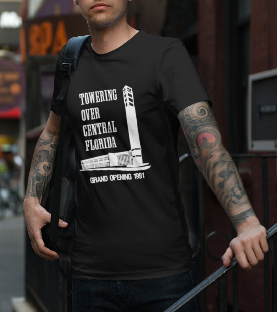 Towering Over Central Florida Grand Opening 1991 Clock Tower Building T-Shirt