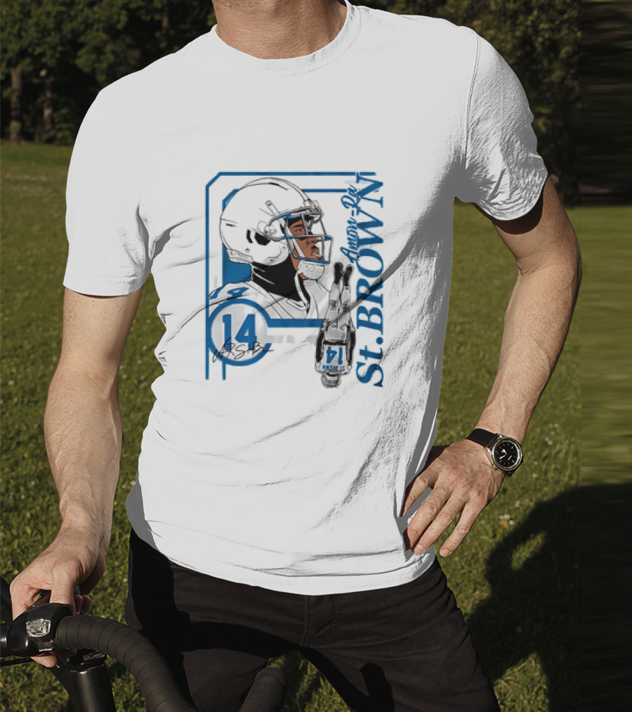 Amon-Ra St. Brown 14 Detroit Lions NFL Football Vintage Collage T-Shirt