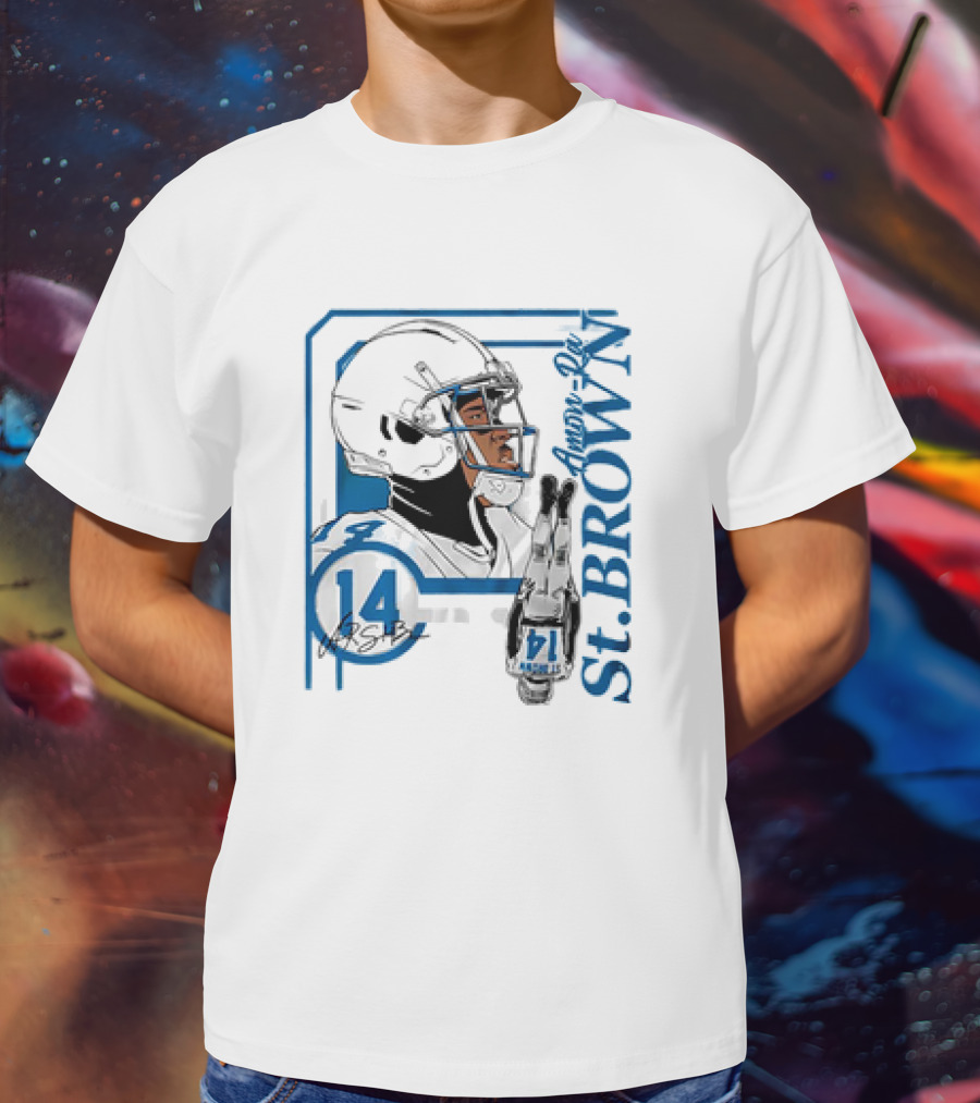 Amon-Ra St. Brown 14 Detroit Lions NFL Football Vintage Collage T-Shirt