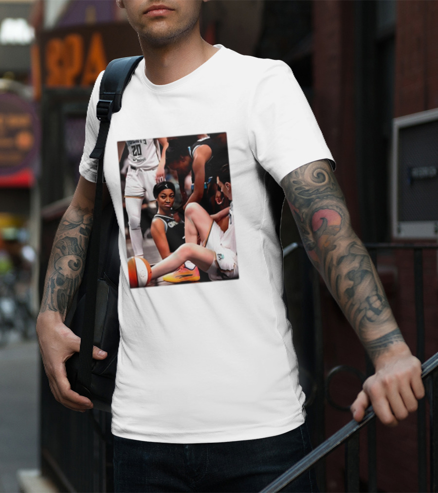 Angel Reese Determined Poised Basketball Court Moment T-Shirt