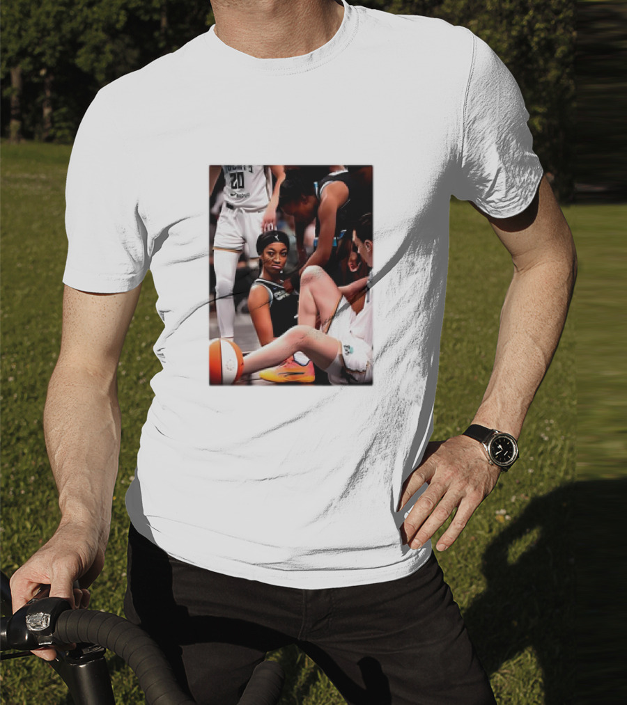 Angel Reese Determined Poised Basketball Court Moment T-Shirt
