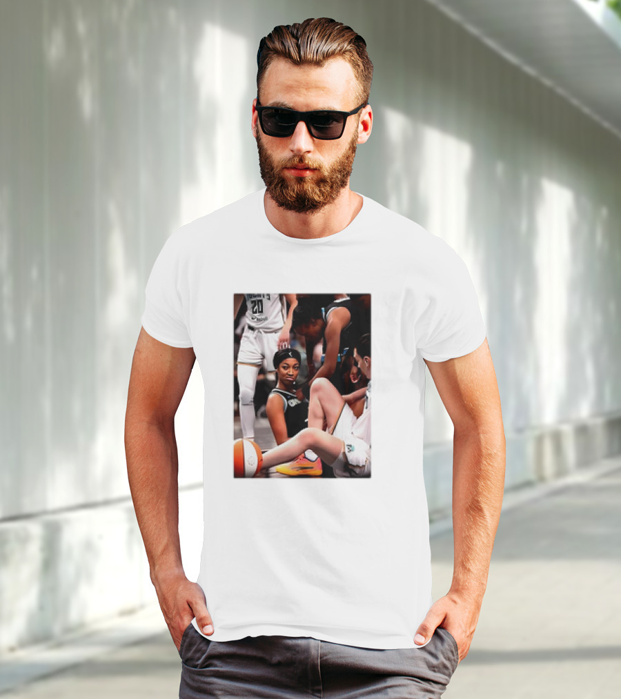 Angel Reese Determined Poised Basketball Court Moment T-Shirt