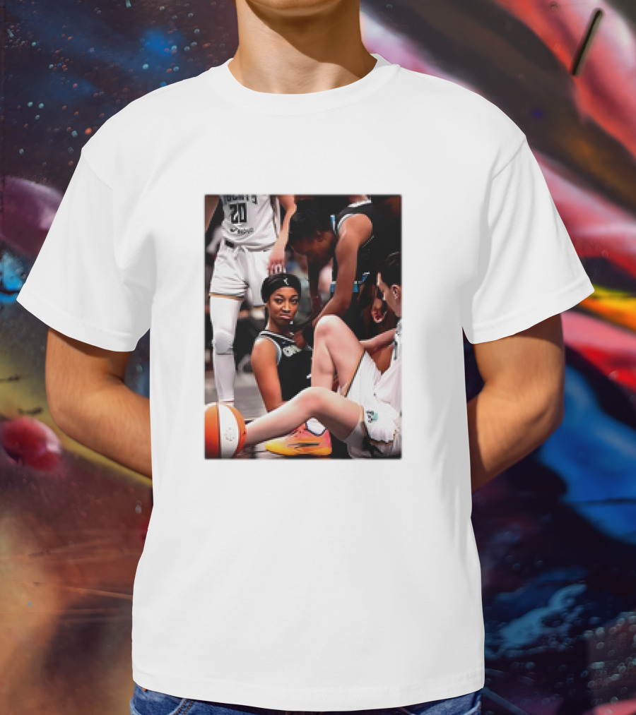 Angel Reese Determined Poised Basketball Court Moment T-Shirt