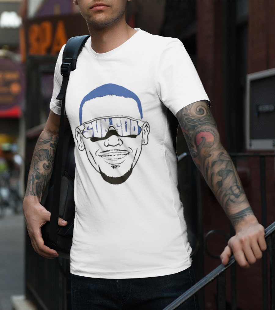 Sun God Amon Ra St Brown Big Face Sunglasses T-Shirt