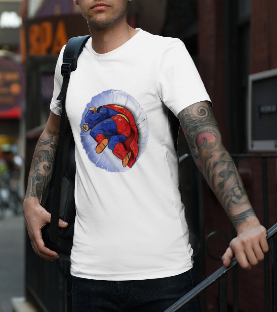 Superman X Yamcha Fallen Hero Parody Crossover T-Shirt
