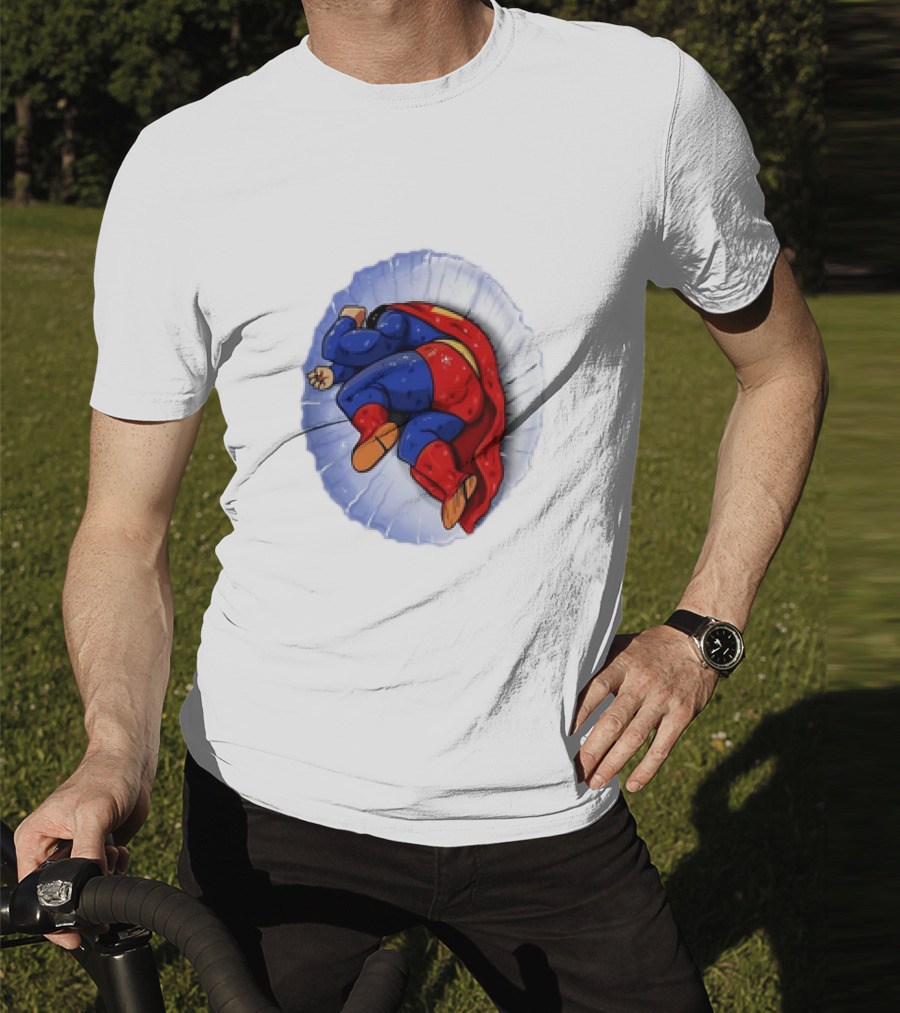 Superman X Yamcha Fallen Hero Parody Crossover T-Shirt