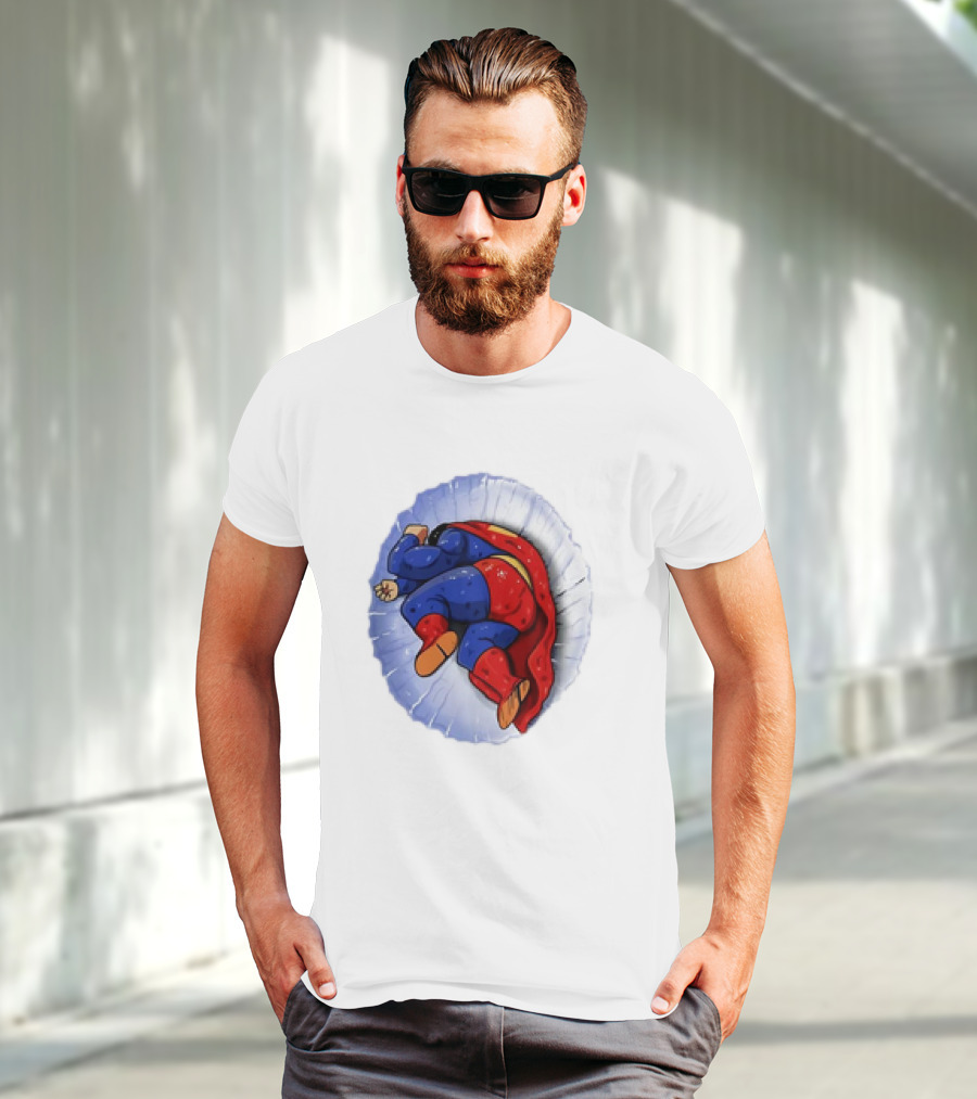Superman X Yamcha Fallen Hero Parody Crossover T-Shirt