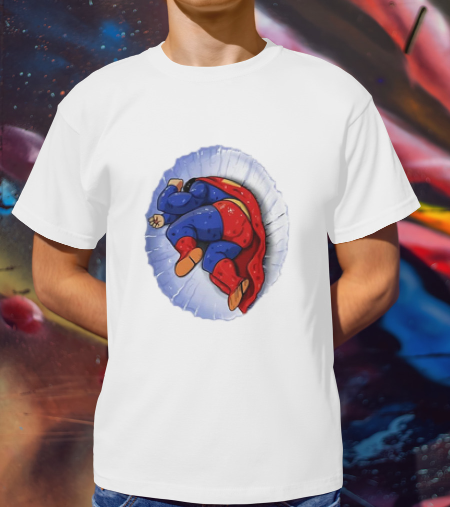Superman X Yamcha Fallen Hero Parody Crossover T-Shirt