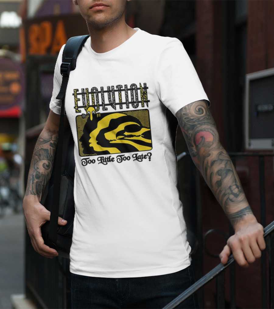 Evolution Too Little Too Late? Bold Yellow And Black T-Shirt