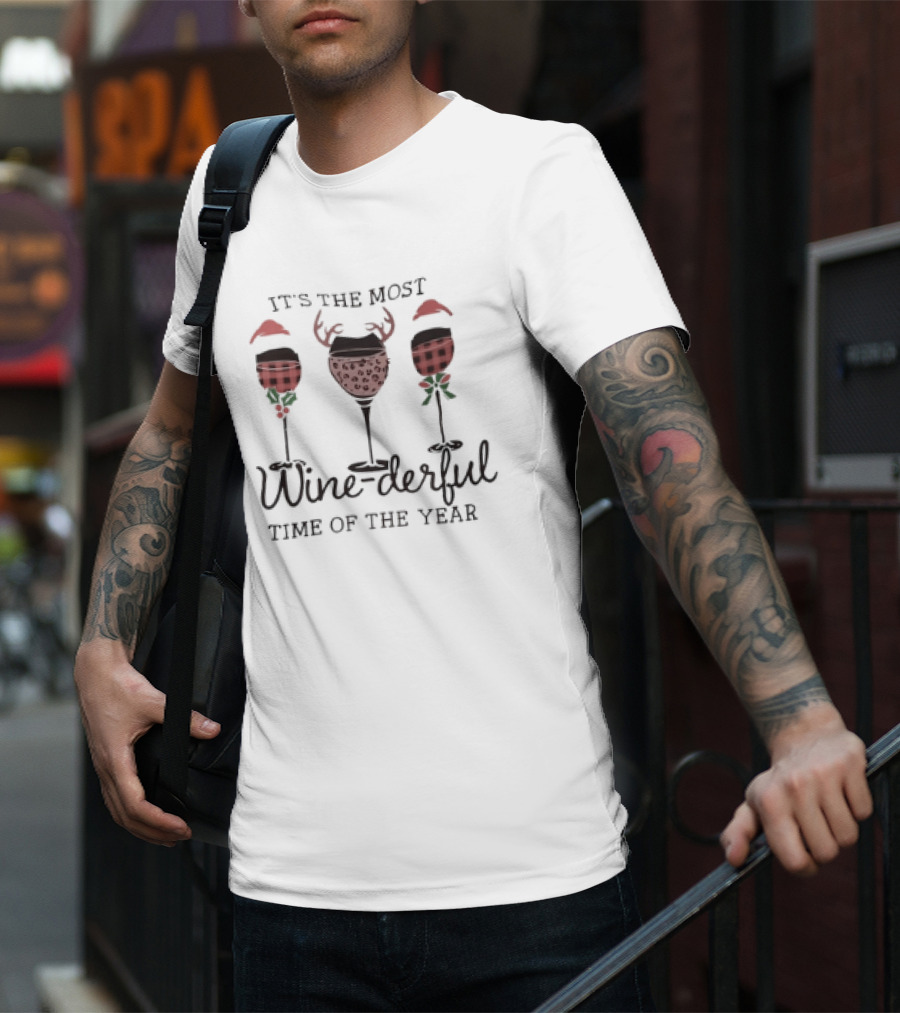It's The Most Wine-derful Time Of The Year With Holiday-Themed Wine Glasses T-Shirt
