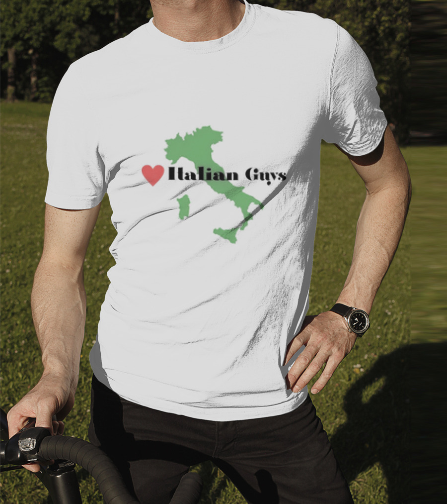 Love Heart Italian Guys With Green Italy Map T-Shirt