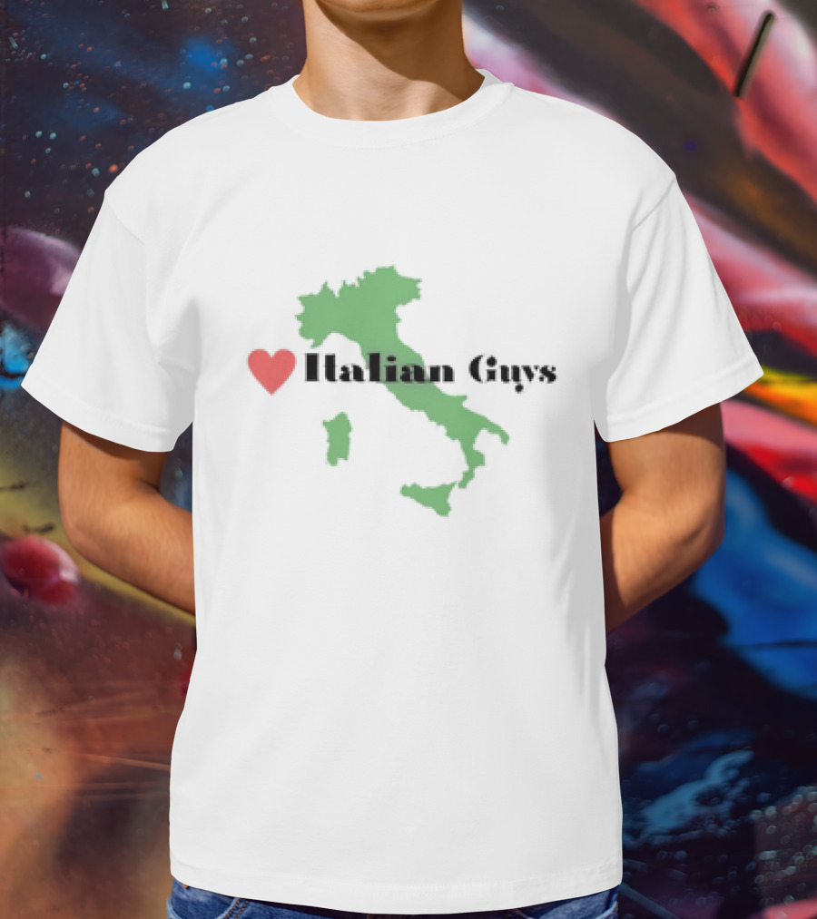 Love Heart Italian Guys With Green Italy Map T-Shirt