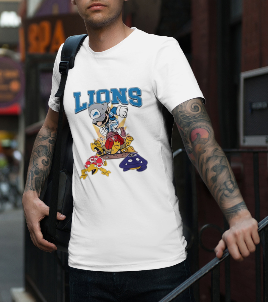 Lions Mario Stomps 49ers Chiefs Ravens T-Shirt