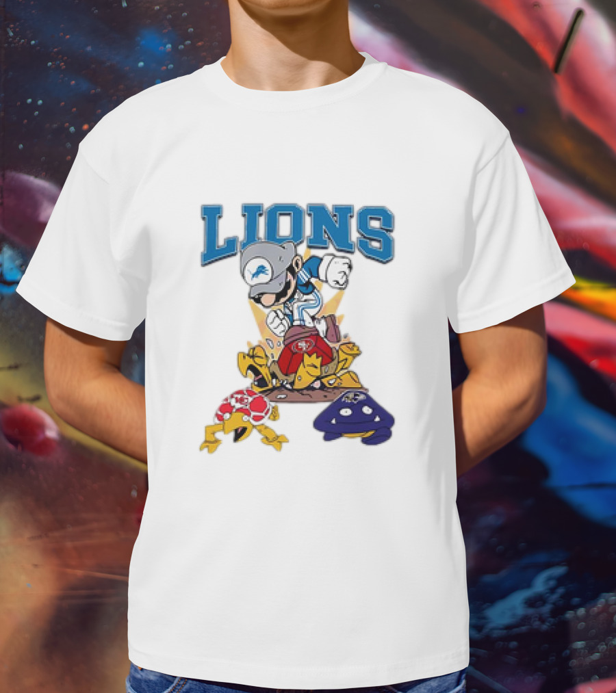 Lions Mario Stomps 49ers Chiefs Ravens T-Shirt