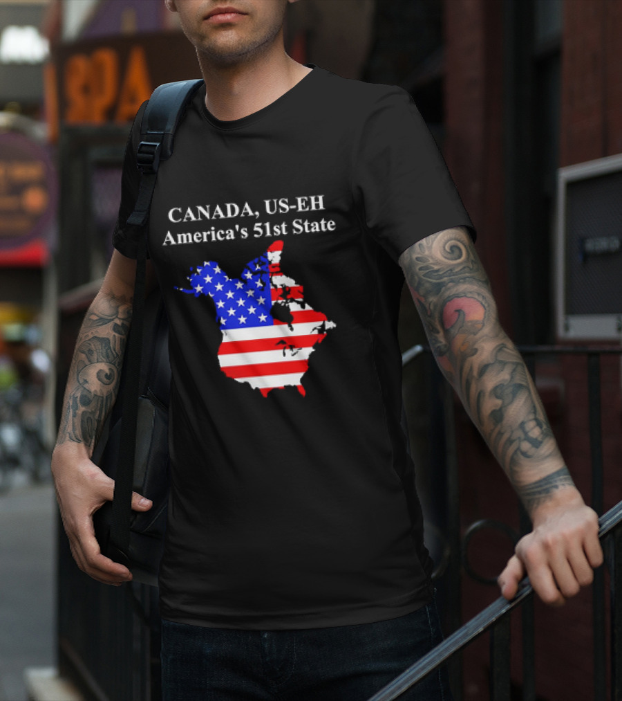 Canada US-EH America's 51st State Map T-Shirt