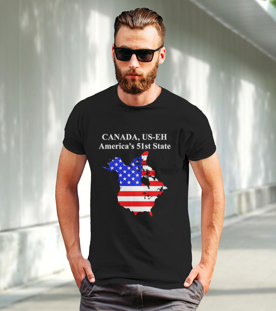 Canada US-EH America's 51st State Map T-Shirt