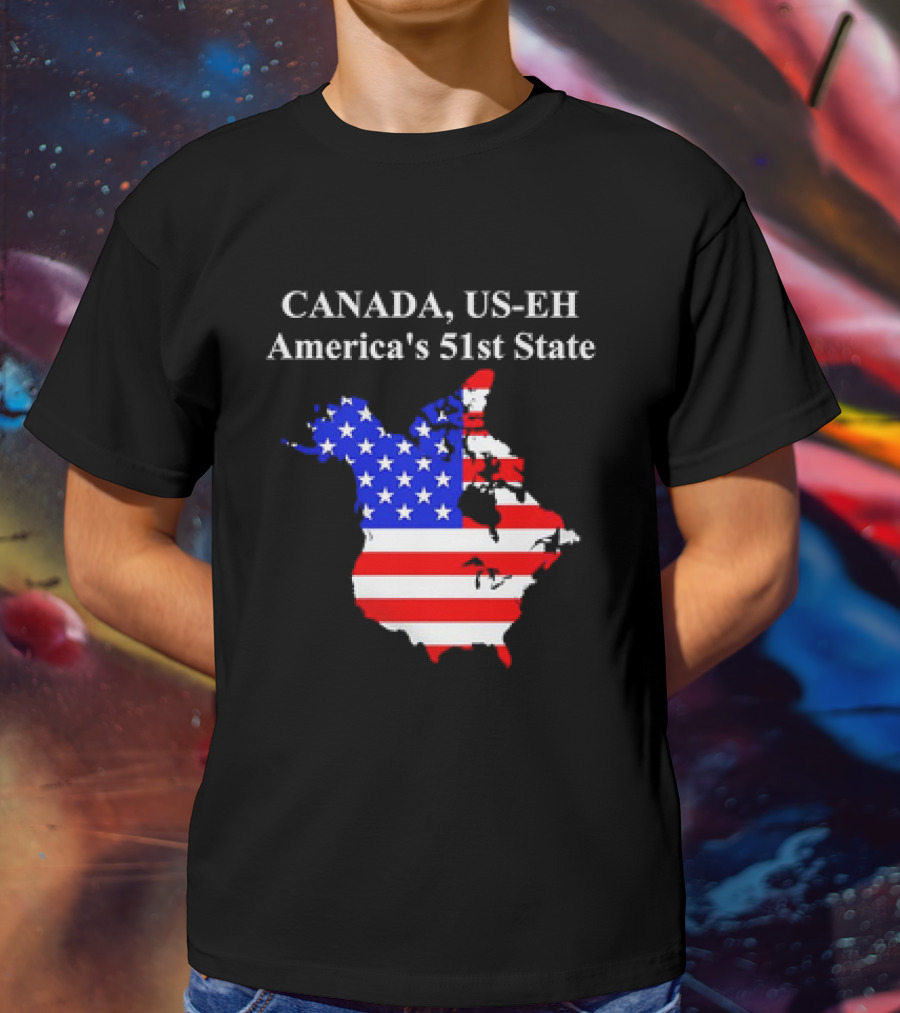 Canada US-EH America's 51st State Map T-Shirt