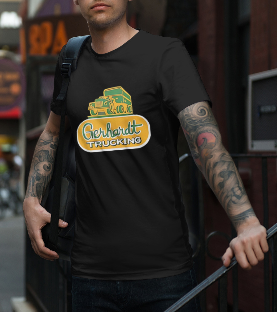 Gerhardt Trucking Vintage Green And Yellow Truck T-Shirt