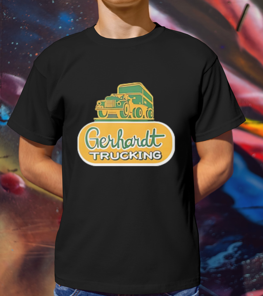 Gerhardt Trucking Vintage Green And Yellow Truck T-Shirt