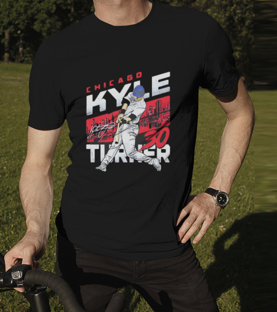 Chicago Kyle Tucker 30 Baseball City Skyline Signature T-Shirt