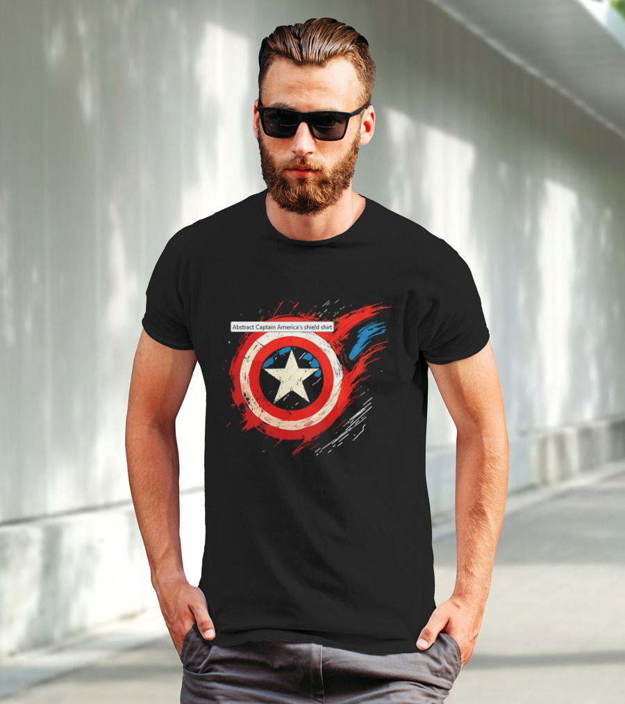 Abstract Captain America’s Shield With Star And Brush Strokes T-Shirt