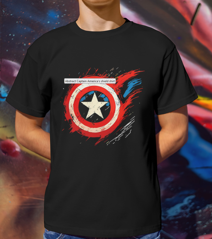 Abstract Captain America’s Shield With Star And Brush Strokes T-Shirt