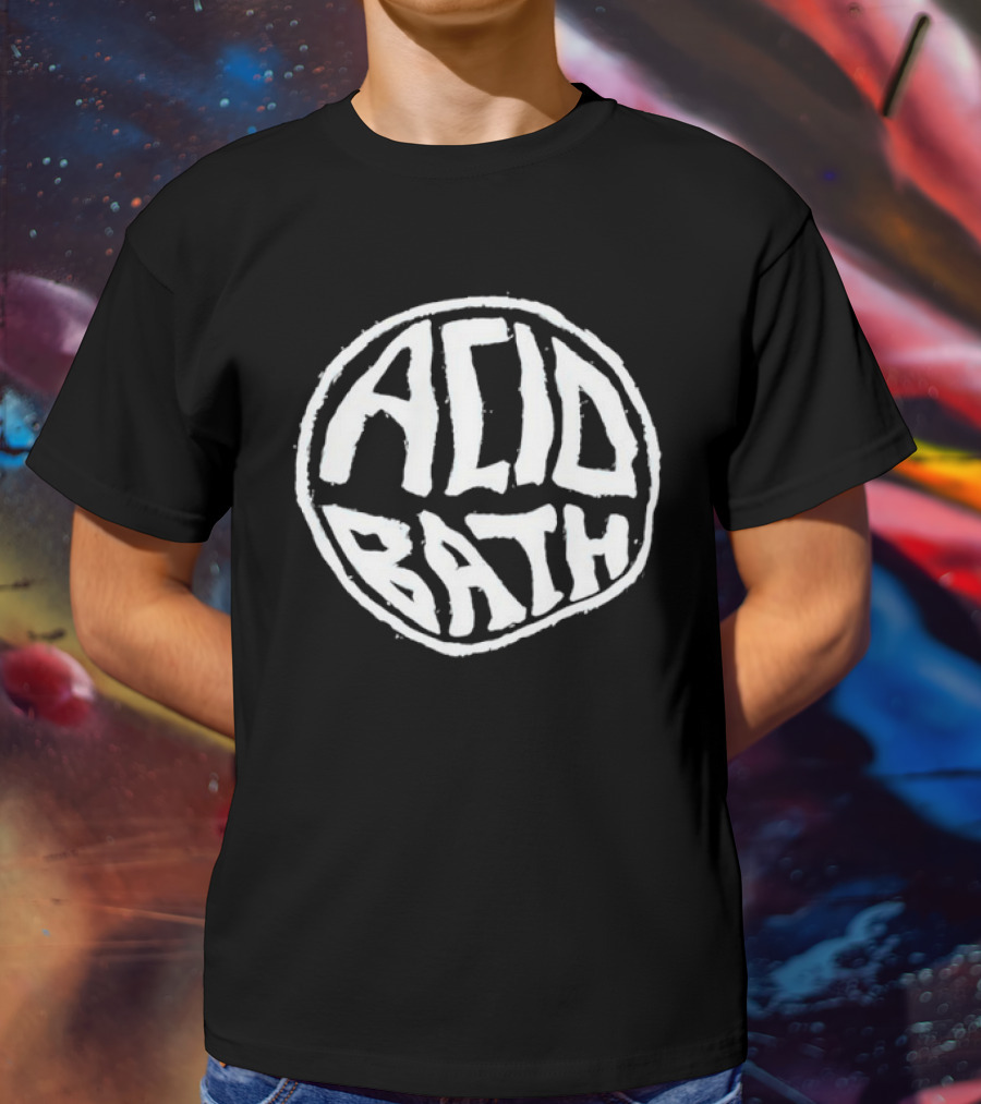 Acid Bath Circular Text Style T-Shirt