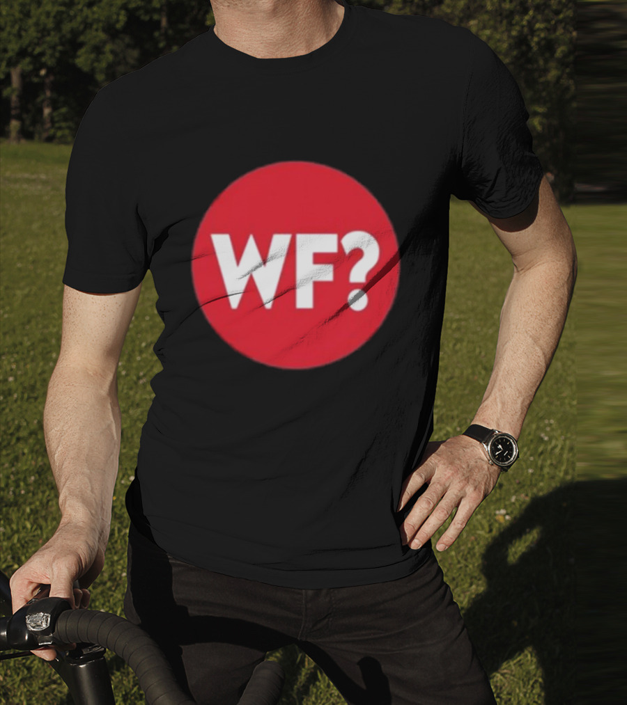 Adrianne Curry Wearing WF Why-Files Red Circle Icon T-Shirt
