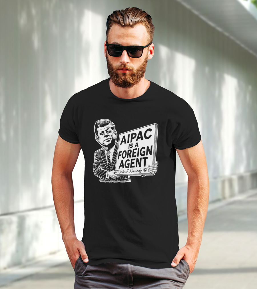 AIPAC Is A Foreign Agent John F. Kennedy Caricature T-Shirt