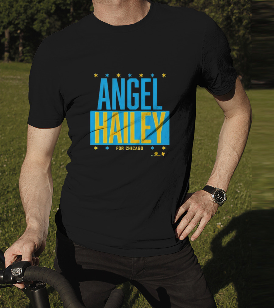 "Angel Hailey For Chicago Basketball Stars Blue Yellow" T-Shirt