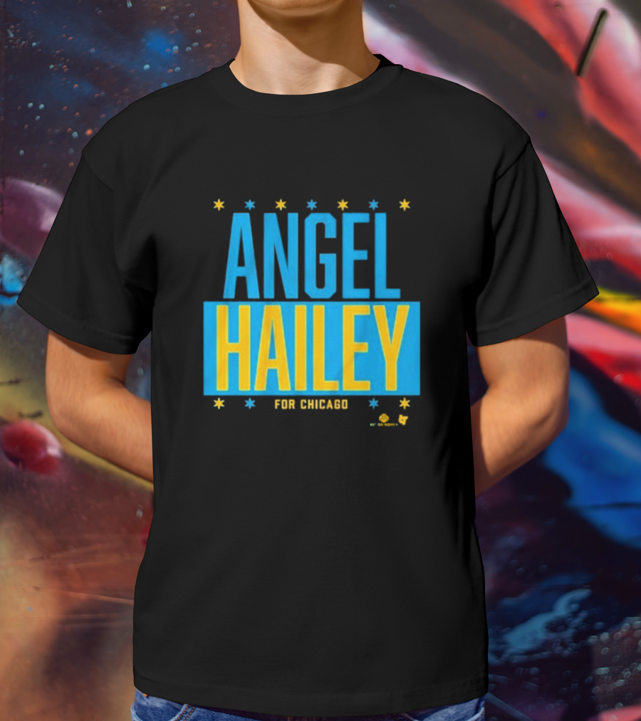 "Angel Hailey For Chicago Basketball Stars Blue Yellow" T-Shirt