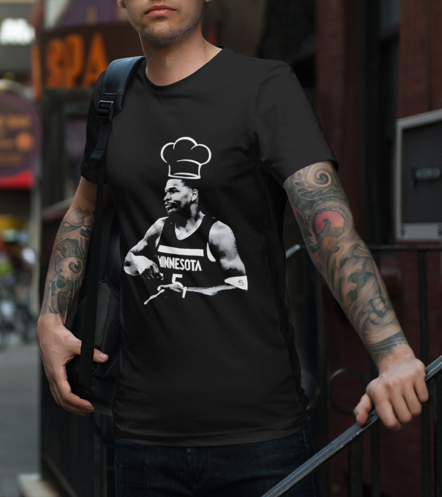 Anthony Edwards No.5 Minnesota Timberwolves Cooking Basketball Player Chef Hat T-Shirt