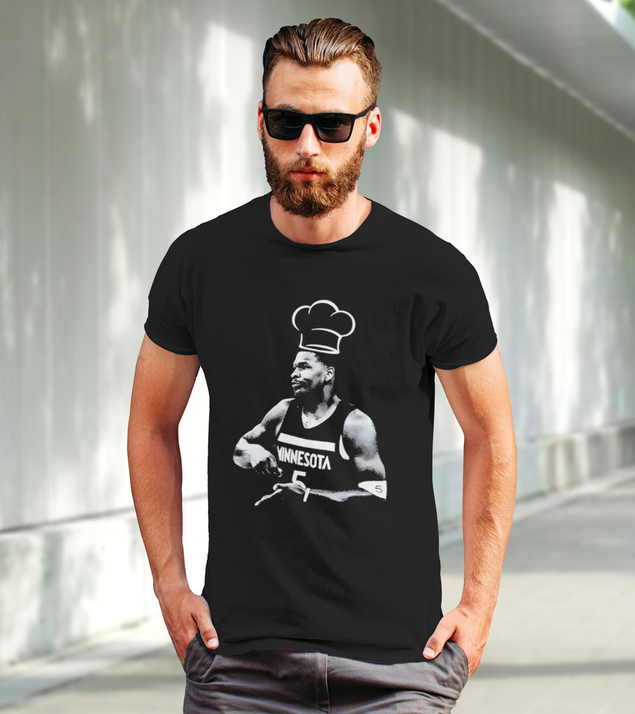 Anthony Edwards No.5 Minnesota Timberwolves Cooking Basketball Player Chef Hat T-Shirt