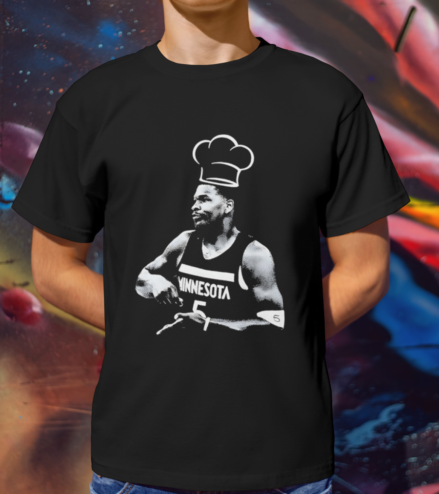 Anthony Edwards No.5 Minnesota Timberwolves Cooking Basketball Player Chef Hat T-Shirt