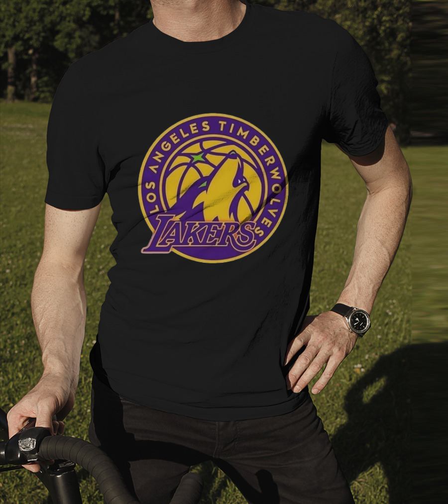 Los Angeles Timberwolves Lakers Collaboration Emblem Transformation T-Shirt