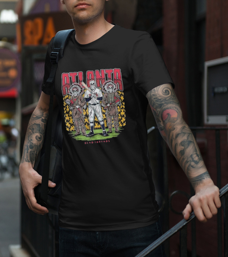 Atlanta Braves Dead Threads Skeleton Baseball Warriors T-Shirt