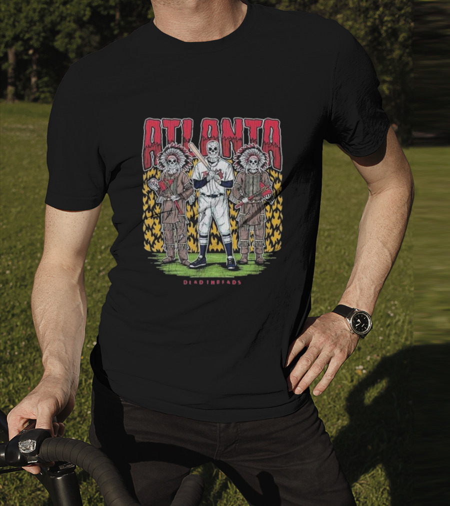 Atlanta Braves Dead Threads Skeleton Baseball Warriors T-Shirt