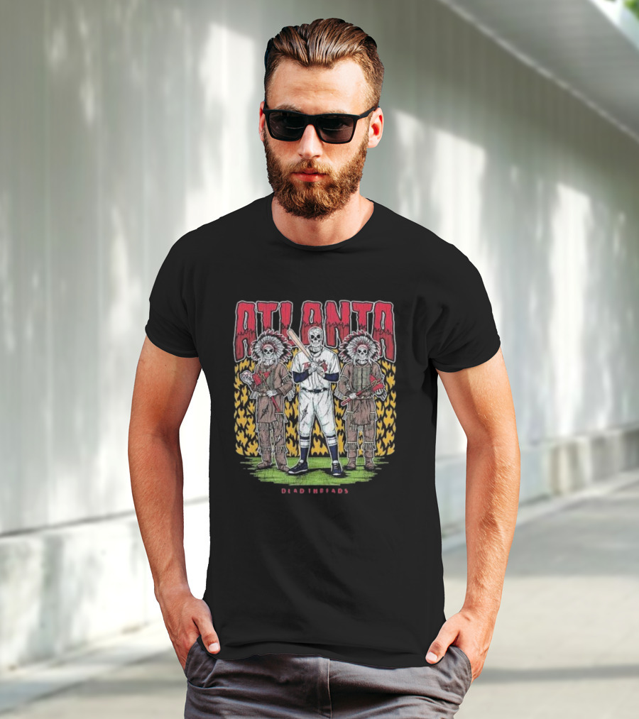 Atlanta Braves Dead Threads Skeleton Baseball Warriors T-Shirt