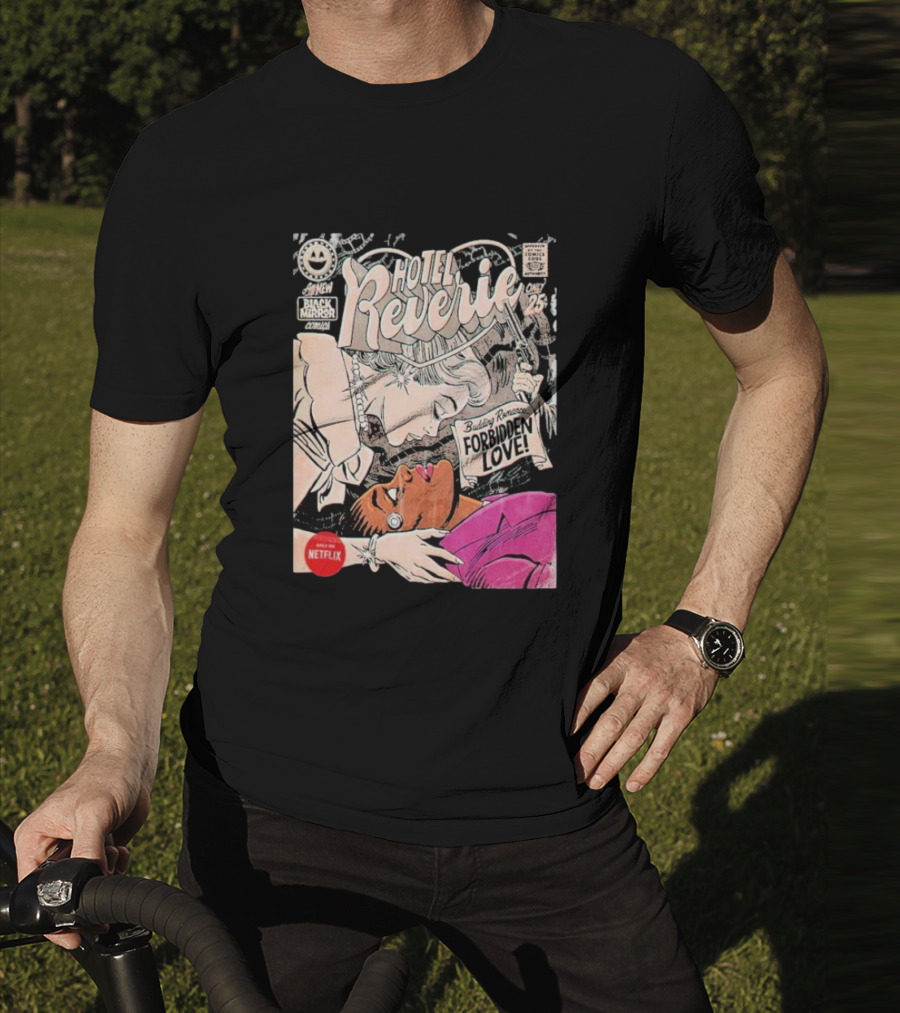 Black Mirror Comics Hotel Reverie Budding Romance Forbidden Love 2025 By Butcher Billy Netflix T-Shirt