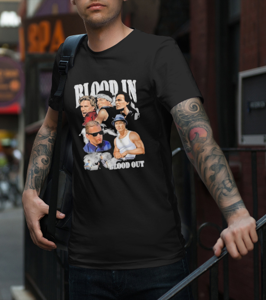 Blood In Blood Out Movie Characters Collage With Diamonds T-Shirt