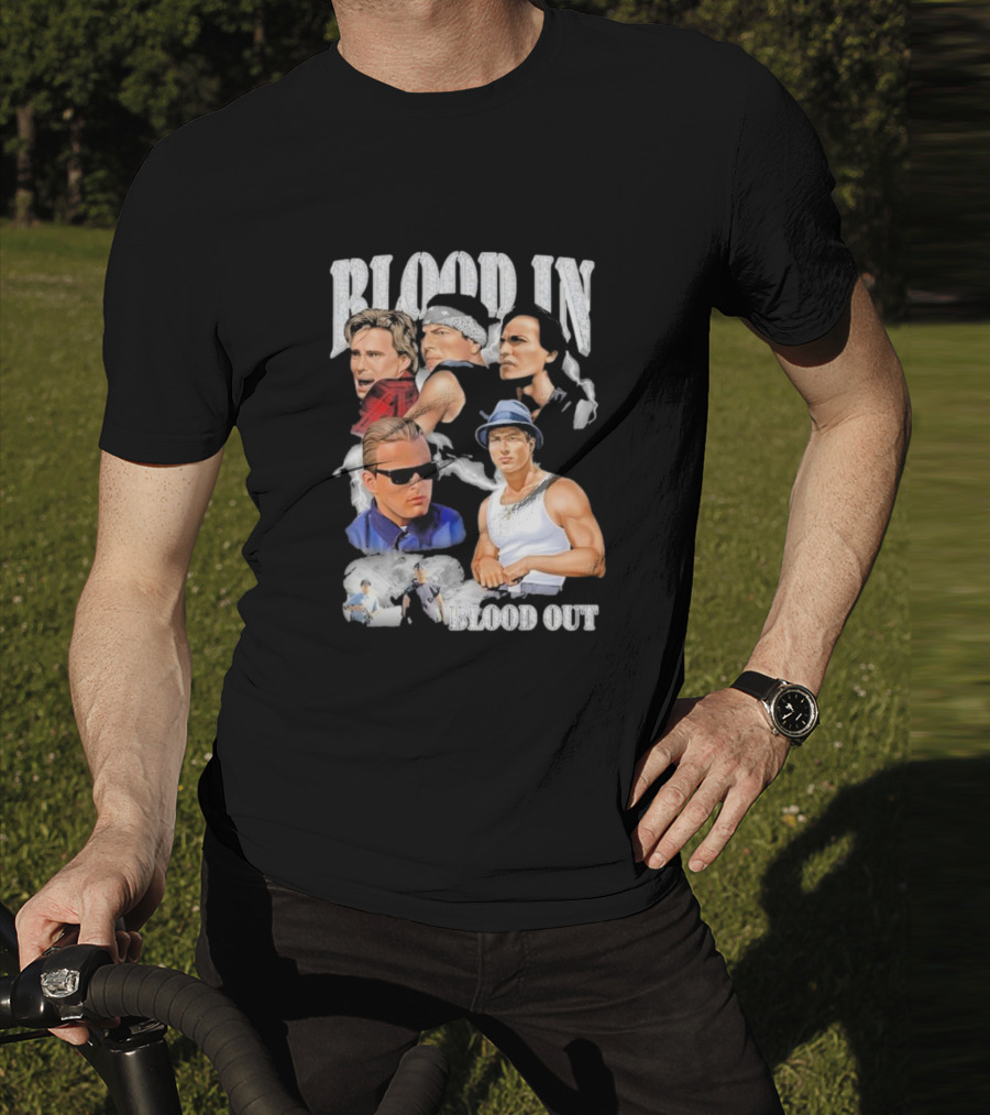 Blood In Blood Out Movie Characters Collage With Diamonds T-Shirt