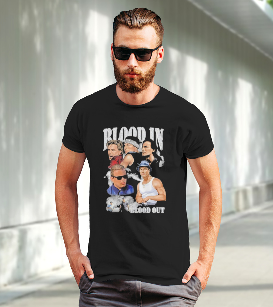 Blood In Blood Out Movie Characters Collage With Diamonds T-Shirt