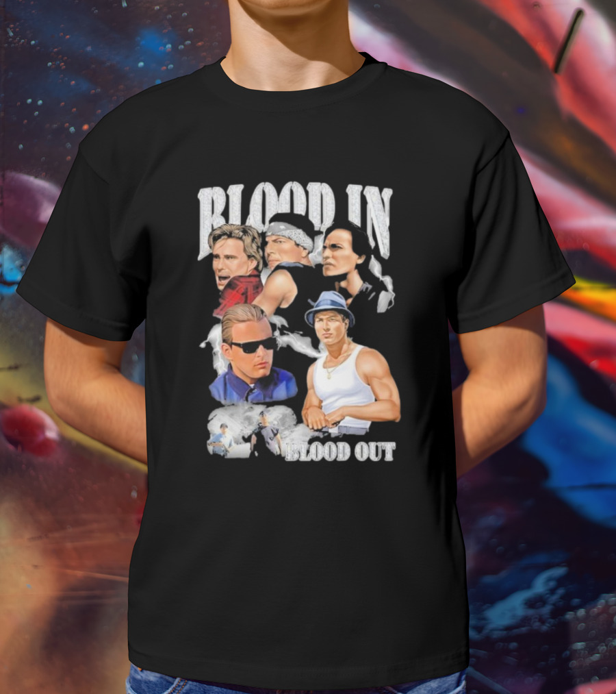 Blood In Blood Out Movie Characters Collage With Diamonds T-Shirt
