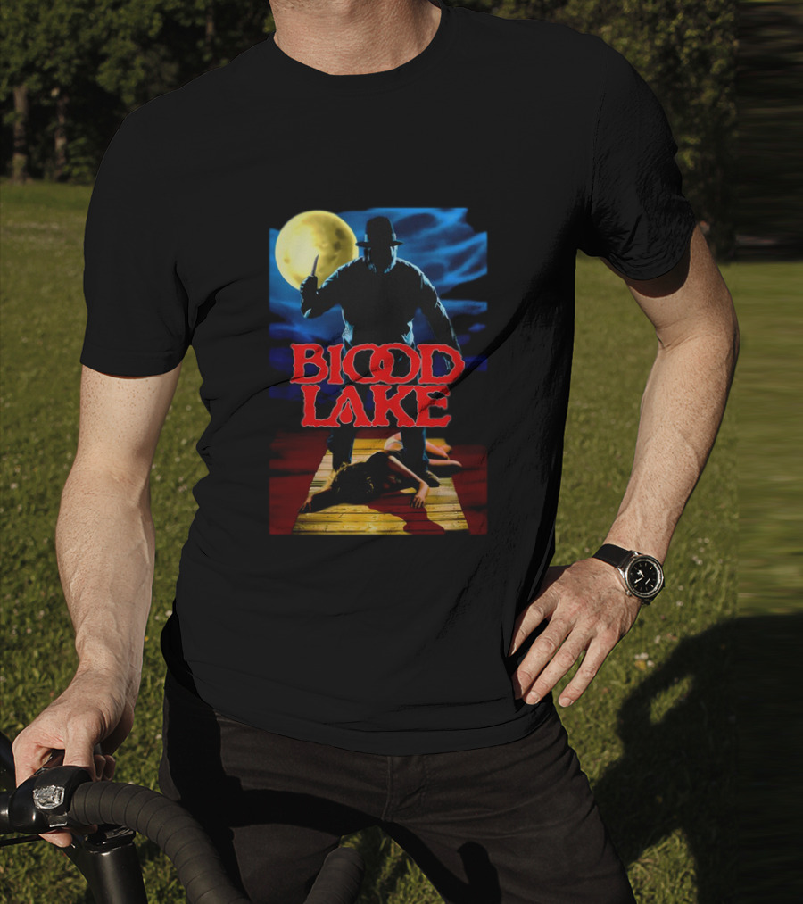 Blood Lake Horror Movie Moonlit Killer Silhouette T-Shirt