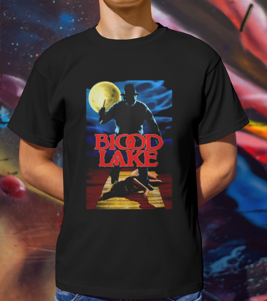 Blood Lake Horror Movie Moonlit Killer Silhouette T-Shirt
