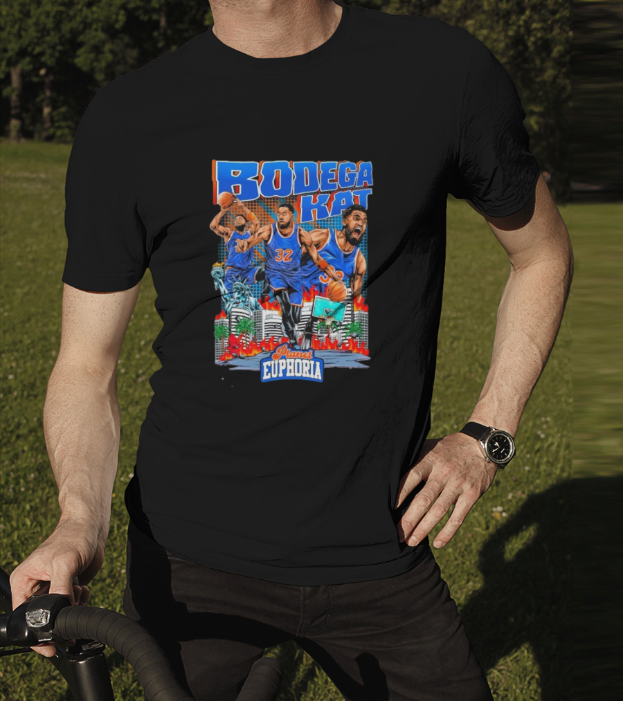 Bodega Kat Basketball Energy Planet Euphoria Action Player Number 32 T-Shirt