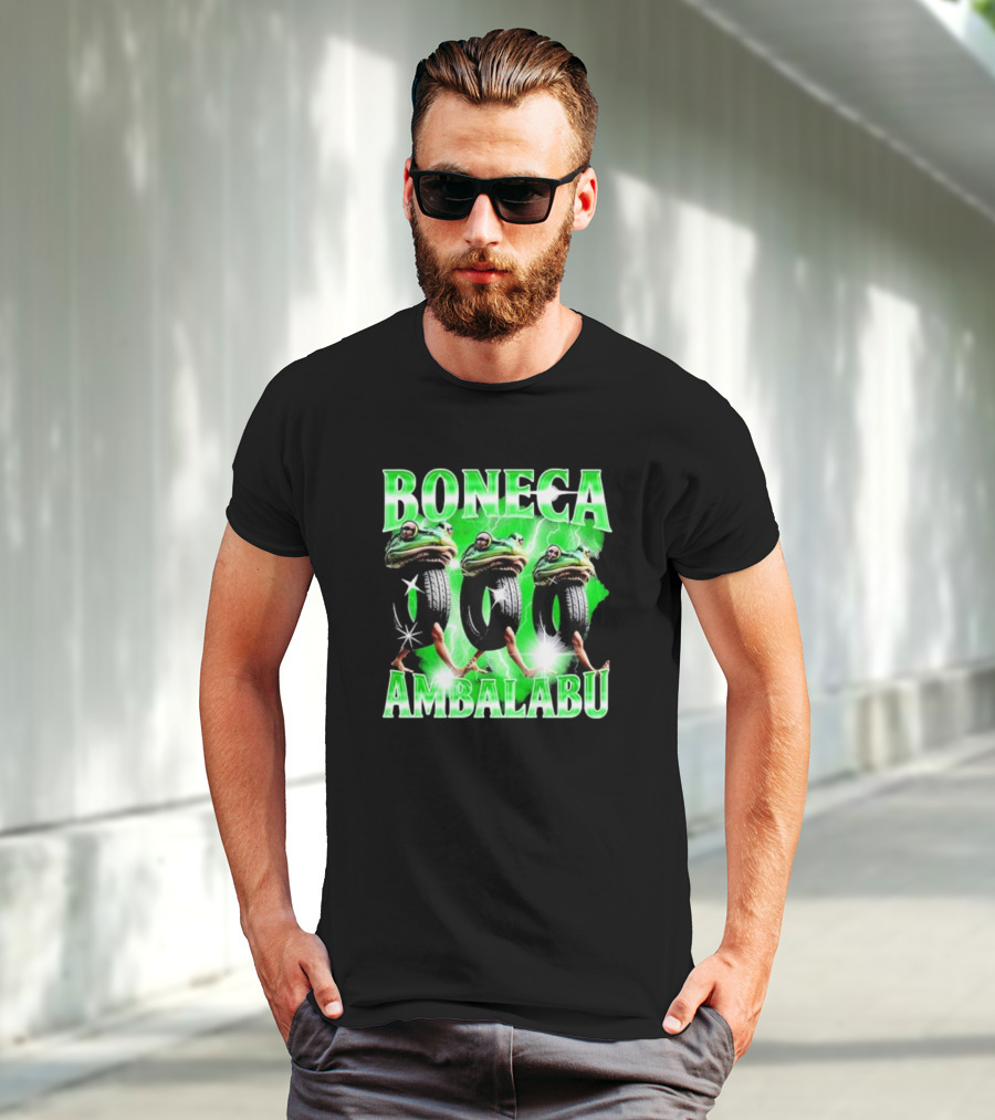 Boneca Ambalabu Frog Head With Tires And Green Lightning T-Shirt